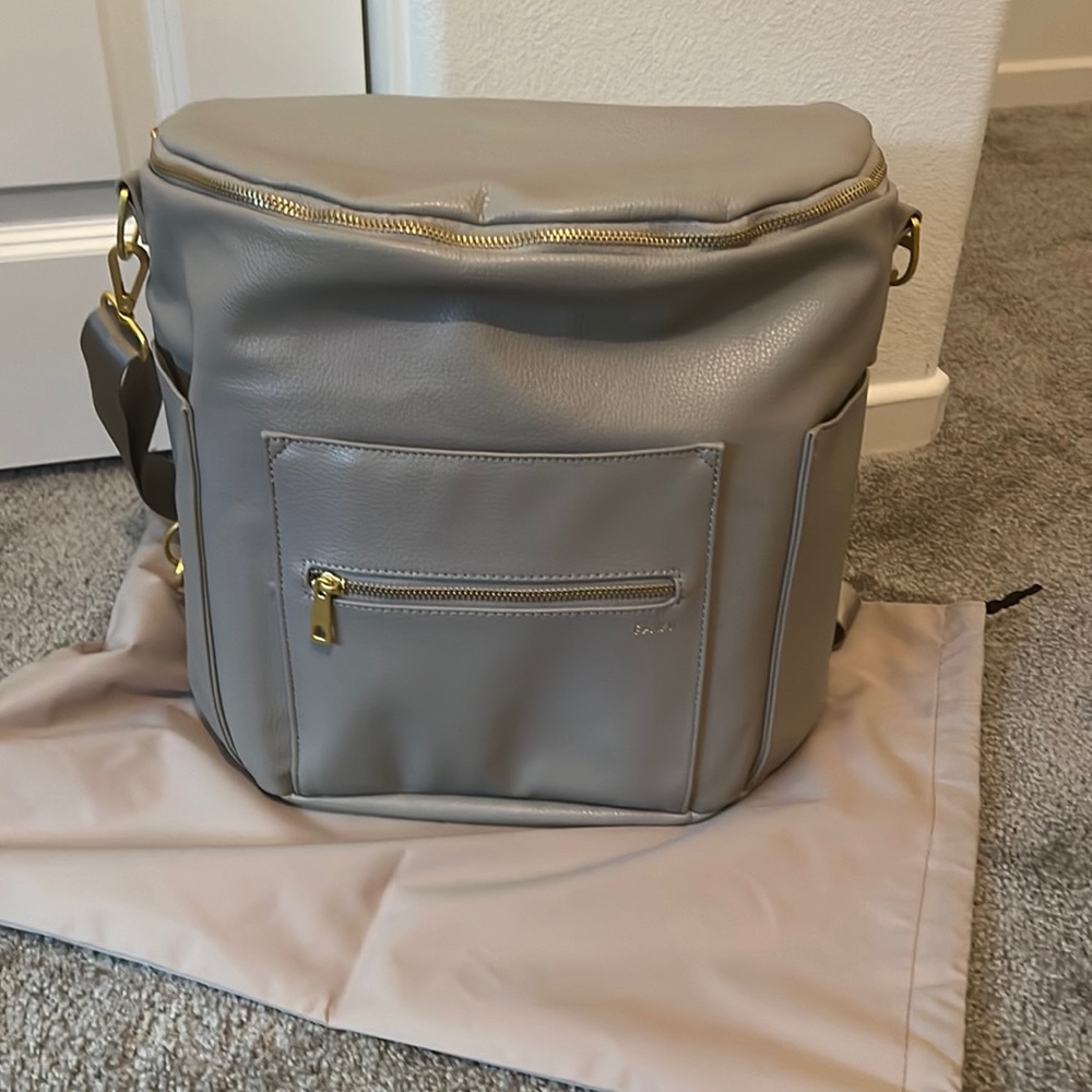 The original Fawn light grey diaper bag